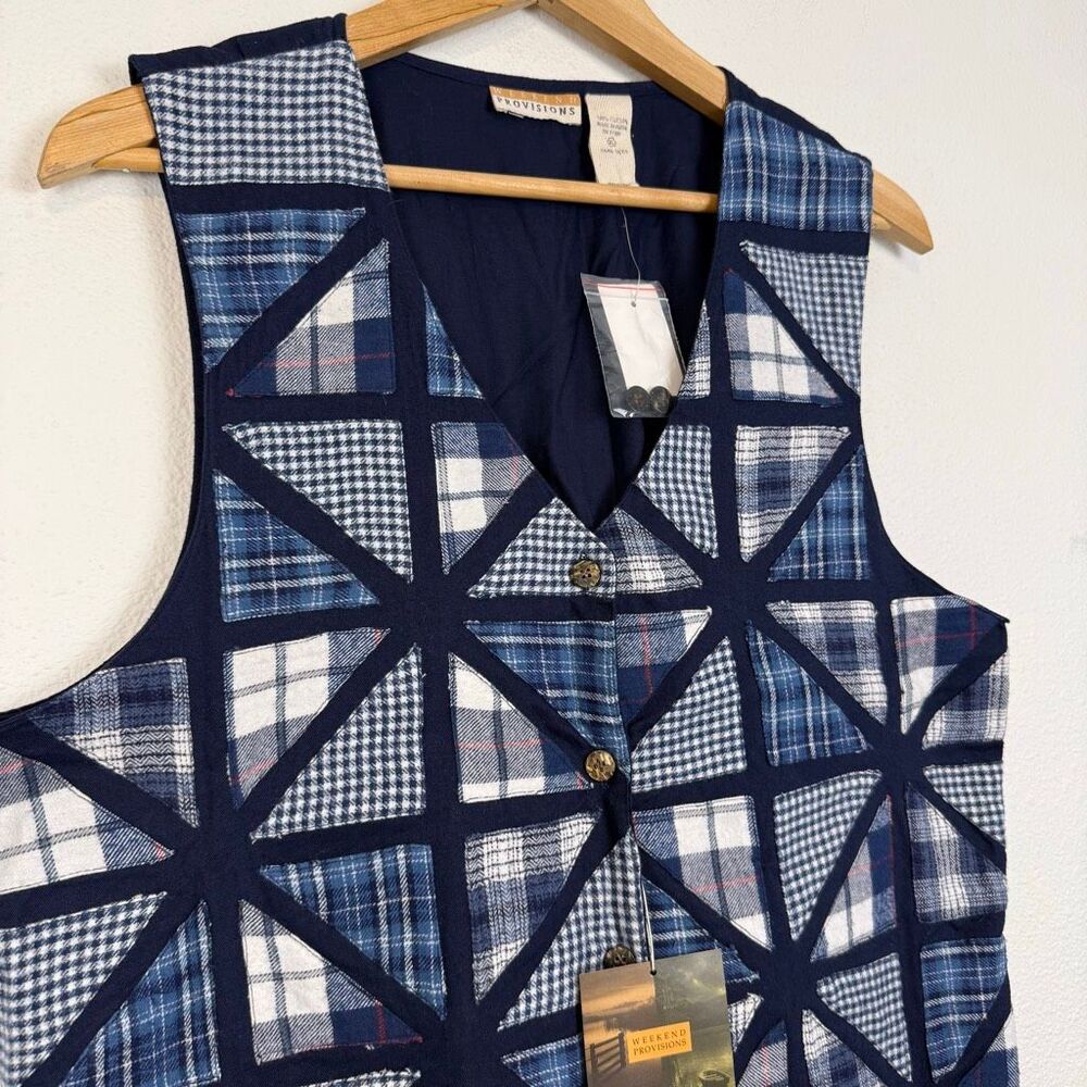 Vintage Weekend Provisions Quilted‎ Style Vest Size XL NWT